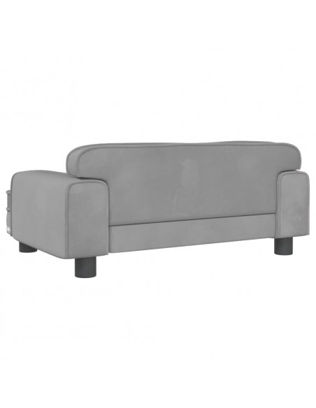 Lettino per Cani Grigio Chiaro 70x45x30 cm in Velluto