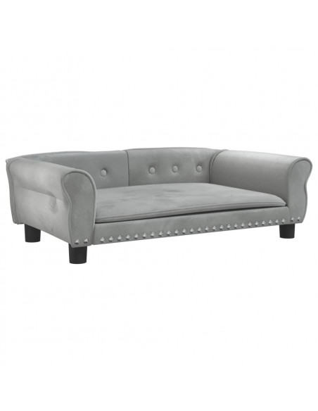 Lettino per Cani Grigio Chiaro 95x55x30 cm in Velluto