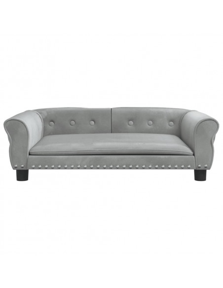 Lettino per Cani Grigio Chiaro 95x55x30 cm in Velluto