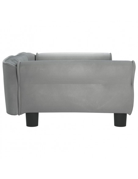 Lettino per Cani Grigio Chiaro 95x55x30 cm in Velluto