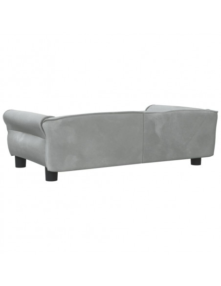 Lettino per Cani Grigio Chiaro 95x55x30 cm in Velluto