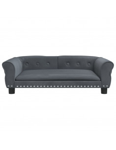 Lettino per Cani Grigio Scuro 95x55x30 cm in Velluto 2