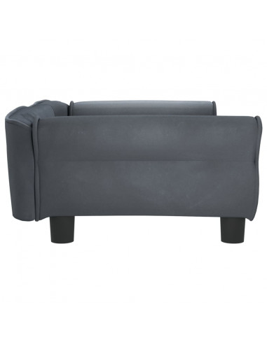 Lettino per Cani Grigio Scuro 95x55x30 cm in Velluto