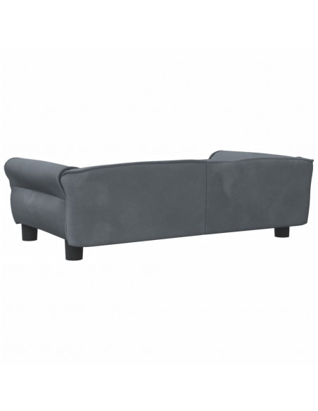 Lettino per Cani Grigio Scuro 95x55x30 cm in Velluto