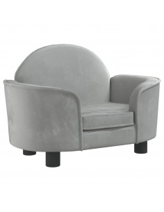 Lettino per Cani Grigio Chiaro 66x40x45 cm in Velluto