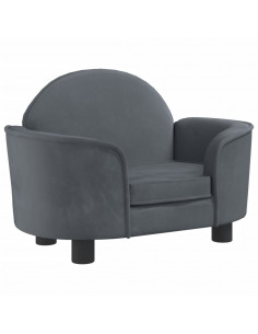 Lettino per Cani Grigio Scuro 66x40x45 cm in Velluto