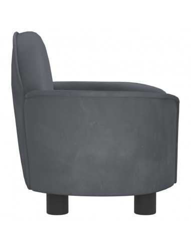 Lettino per Cani Grigio Scuro 66x40x45 cm in Velluto