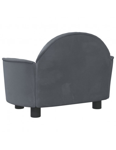 Lettino per Cani Grigio Scuro 66x40x45 cm in Velluto