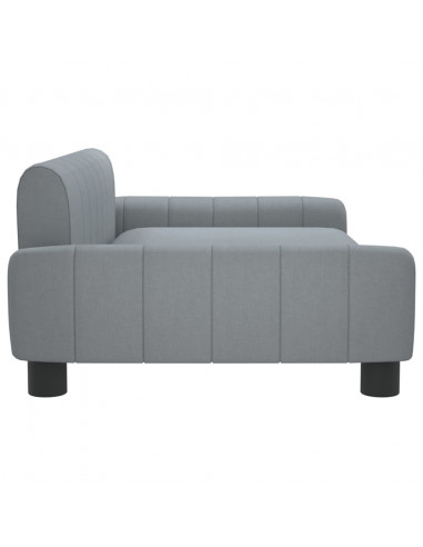 Lettino per Cani Grigio Chiaro 90x53x30 cm in Tessuto