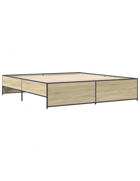 Giroletto Rovere Sonoma 200x200 cm Legno Multistrato e Metallo