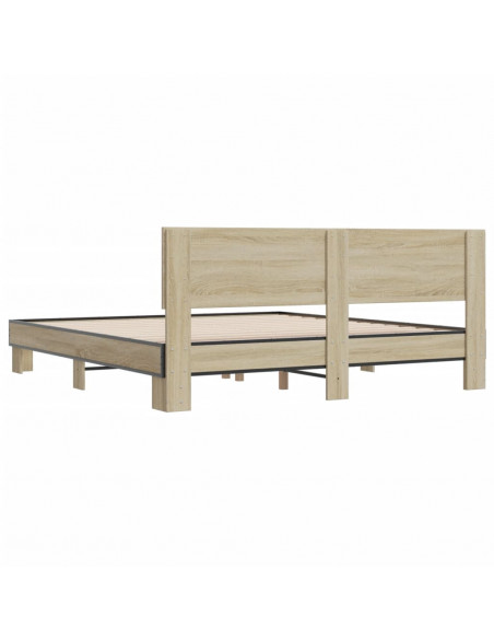 Giroletto Rovere Sonoma 200x200 cm Legno Multistrato e Metallo