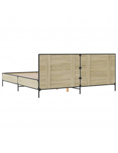 Giroletto Rovere Sonoma 200x200 cm Legno Multistrato e Metallo