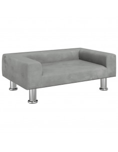 Lettino per Cani Grigio Chiaro 70x45x26,5 cm in Velluto