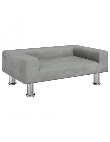 Lettino per Cani Grigio Chiaro 70x45x26,5 cm in Velluto