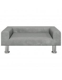 Lettino per Cani Grigio Chiaro 70x45x26,5 cm in Velluto 2