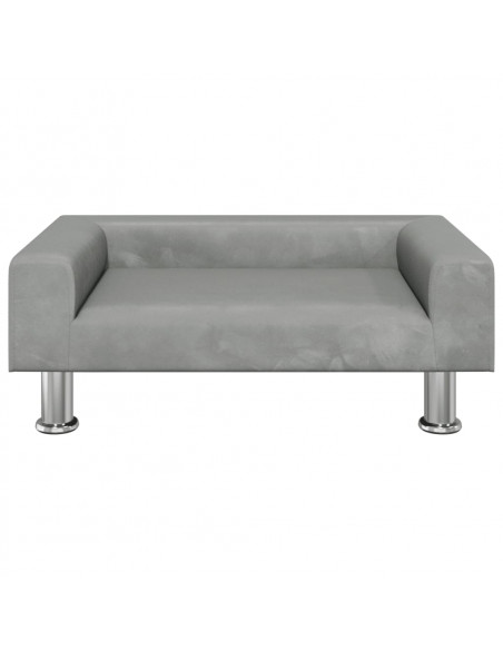 Lettino per Cani Grigio Chiaro 70x45x26,5 cm in Velluto