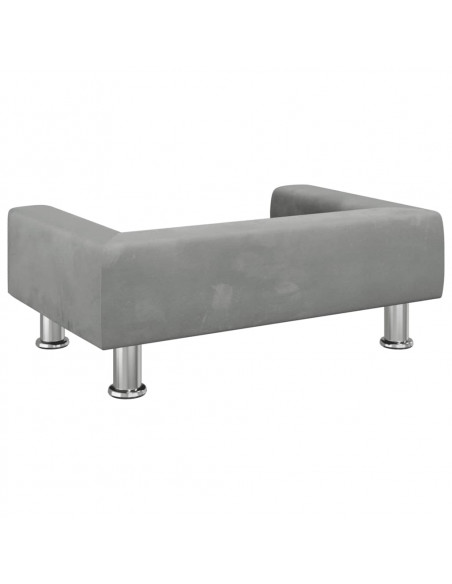Lettino per Cani Grigio Chiaro 70x45x26,5 cm in Velluto