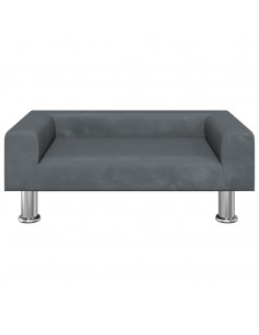Lettino per Cani Grigio Scuro 70x45x26,5 cm in Velluto 2