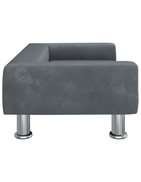 Lettino per Cani Grigio Scuro 70x45x26,5 cm in Velluto