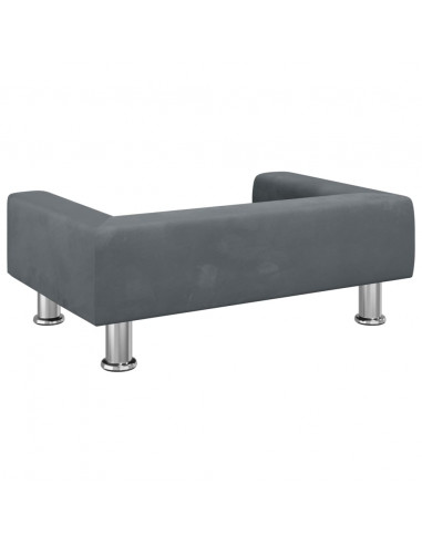 Lettino per Cani Grigio Scuro 70x45x26,5 cm in Velluto