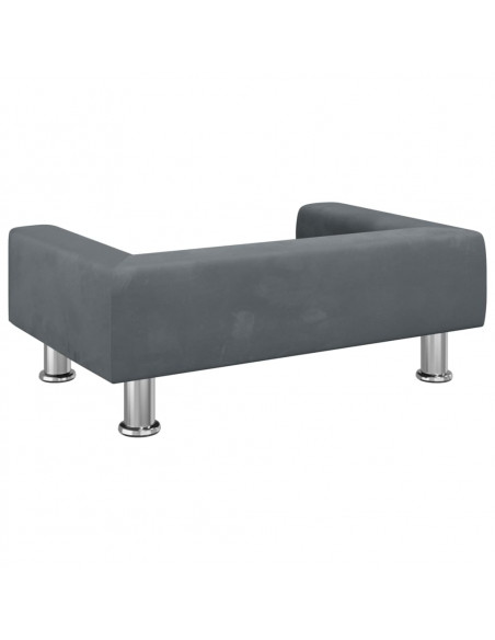 Lettino per Cani Grigio Scuro 70x45x26,5 cm in Velluto