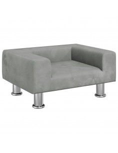 Lettino per Cani Grigio Chiaro 50x40x26,5 cm in Velluto