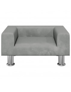 Lettino per Cani Grigio Chiaro 50x40x26,5 cm in Velluto 2