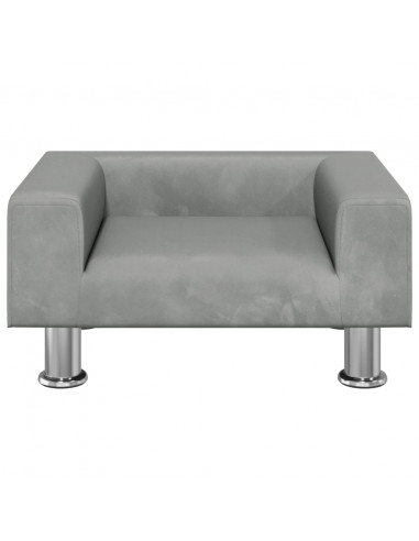 Lettino per Cani Grigio Chiaro 50x40x26,5 cm in Velluto