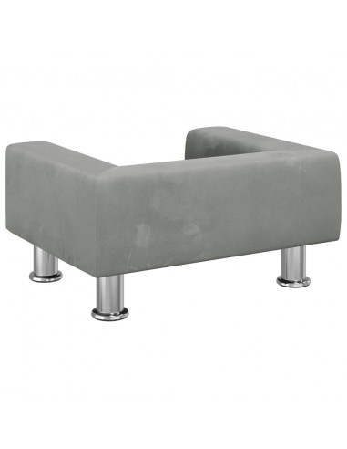 Lettino per Cani Grigio Chiaro 50x40x26,5 cm in Velluto