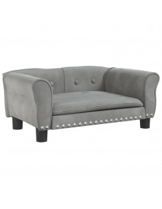 Lettino per Cani Grigio Chiaro 70x45x30 cm in Velluto