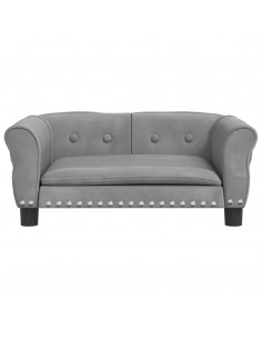 Lettino per Cani Grigio Chiaro 70x45x30 cm in Velluto 2