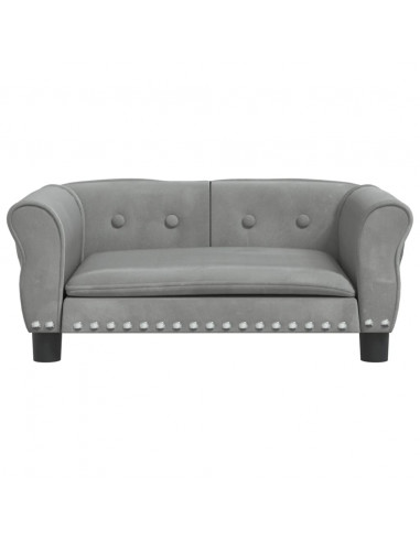 Lettino per Cani Grigio Chiaro 70x45x30 cm in Velluto