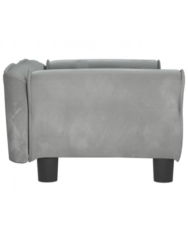 Lettino per Cani Grigio Chiaro 70x45x30 cm in Velluto
