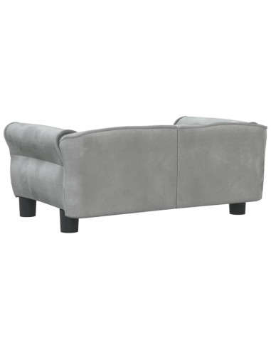 Lettino per Cani Grigio Chiaro 70x45x30 cm in Velluto