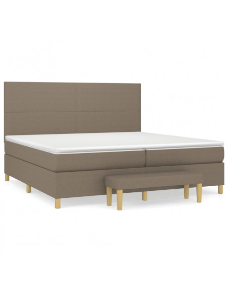 Giroletto a Molle con Materasso Tortora 200x200 cm in Tessuto