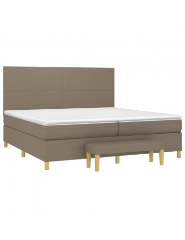 Giroletto a Molle con Materasso Tortora 200x200 cm in Tessuto