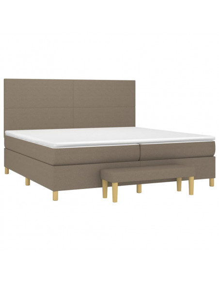 Giroletto a Molle con Materasso Tortora 200x200 cm in Tessuto