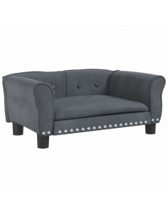 Lettino per Cani Grigio Scuro 70x45x30 cm in Velluto