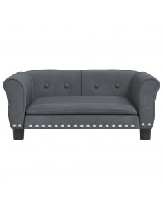 Lettino per Cani Grigio Scuro 70x45x30 cm in Velluto 2