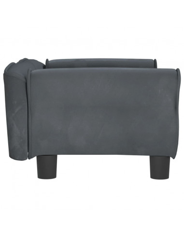 Lettino per Cani Grigio Scuro 70x45x30 cm in Velluto