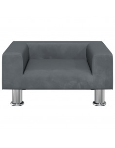 Lettino per Cani Grigio Chiaro 50x40x26,5 cm in Velluto 2