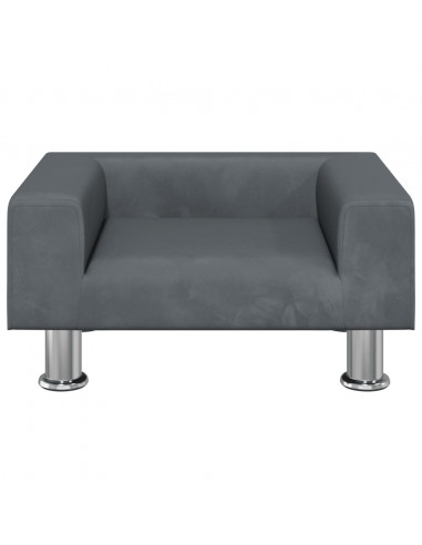 Lettino per Cani Grigio Chiaro 50x40x26,5 cm in Velluto