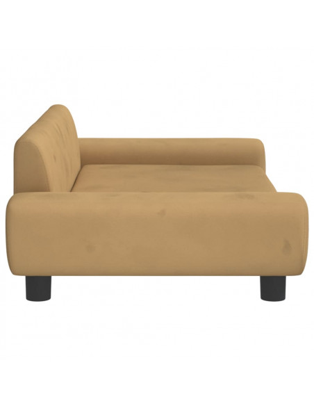 Lettino per Cani Marrone 100x54x33 cm in Velluto