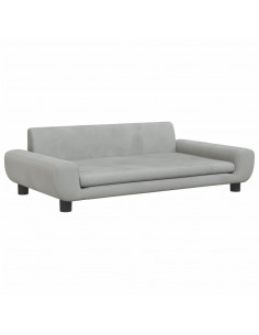 Lettino per Cani Grigio Chiaro 100x54x33 cm in Velluto