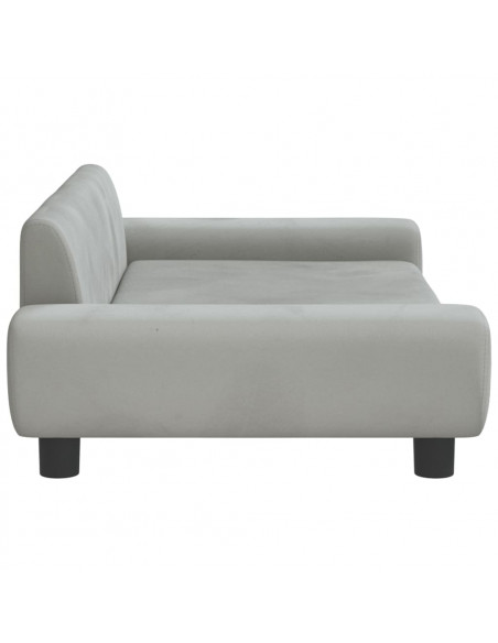 Lettino per Cani Grigio Chiaro 100x54x33 cm in Velluto