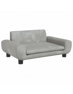 Lettino per Cani Grigio Chiaro 70x45x33 cm in Velluto