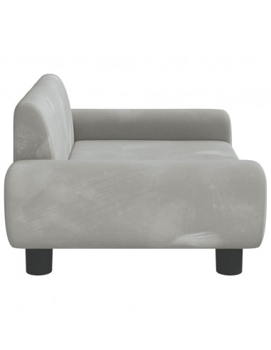 Lettino per Cani Grigio Chiaro 70x45x33 cm in Velluto