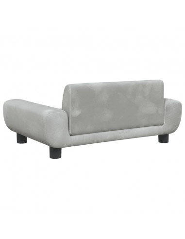 Lettino per Cani Grigio Chiaro 70x45x33 cm in Velluto