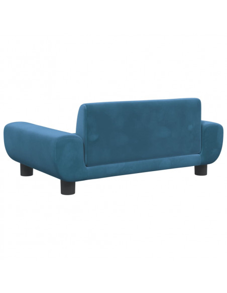 Lettino per Cani Blu 70x45x33 cm in Velluto