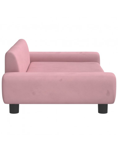 Lettino per Cani Rosa 100x54x33 cm in Velluto